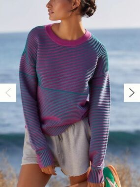 Beach Riot Women’s Occulus Sweater Two Tone Knit Size XL Fall Beachy
